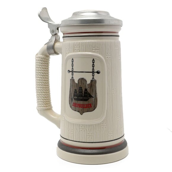 Vintage Shipbuilder Beer Stein 1987 Brazil Ceramic Metal Mug Avon Collectable - Picture 8 of 8
